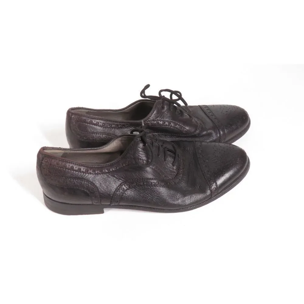 Florsheim Black Soft Flexible Leather Wingtip Brogue Oxford Shoes Men Size 8.5